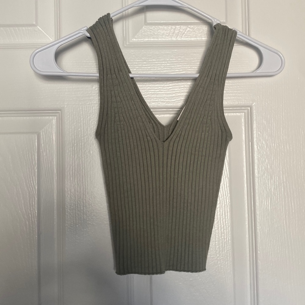 Madewell olive ribbed tank